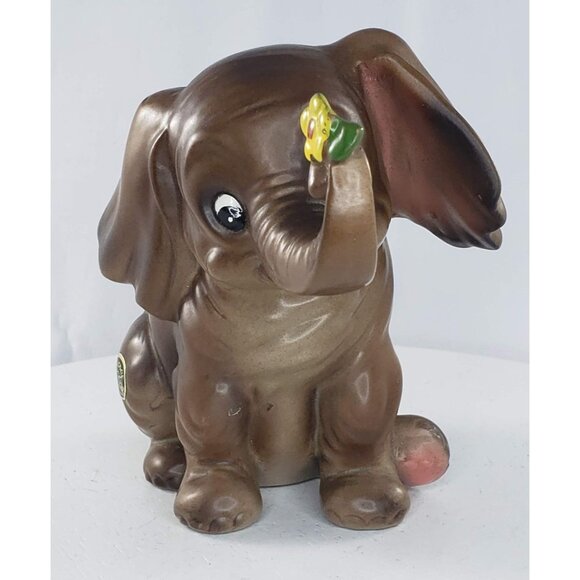Josef Originals Large Elephant Sitting with Flower Figurine - Picture 3 of 8